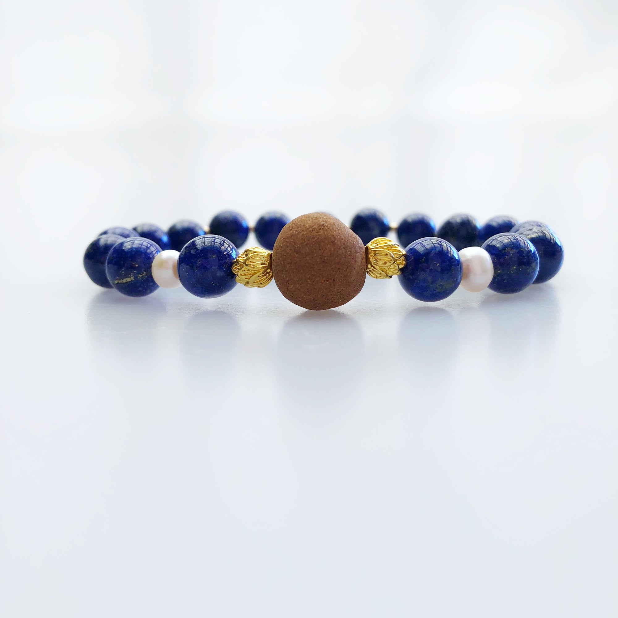 Beaded Lapis Herbal Bracelet