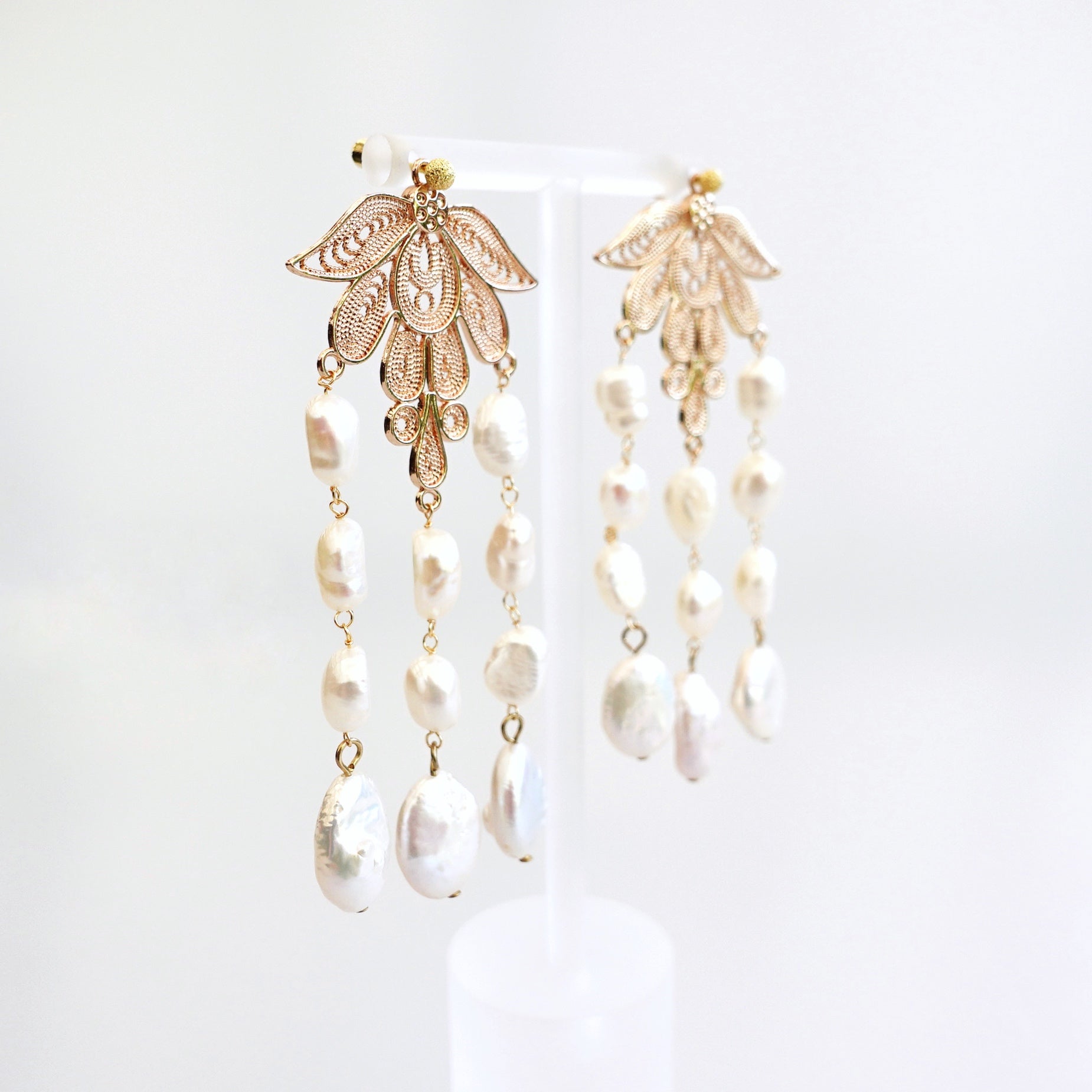 Gold Filigree Phoenix Statement Earrings - Yun Boutique