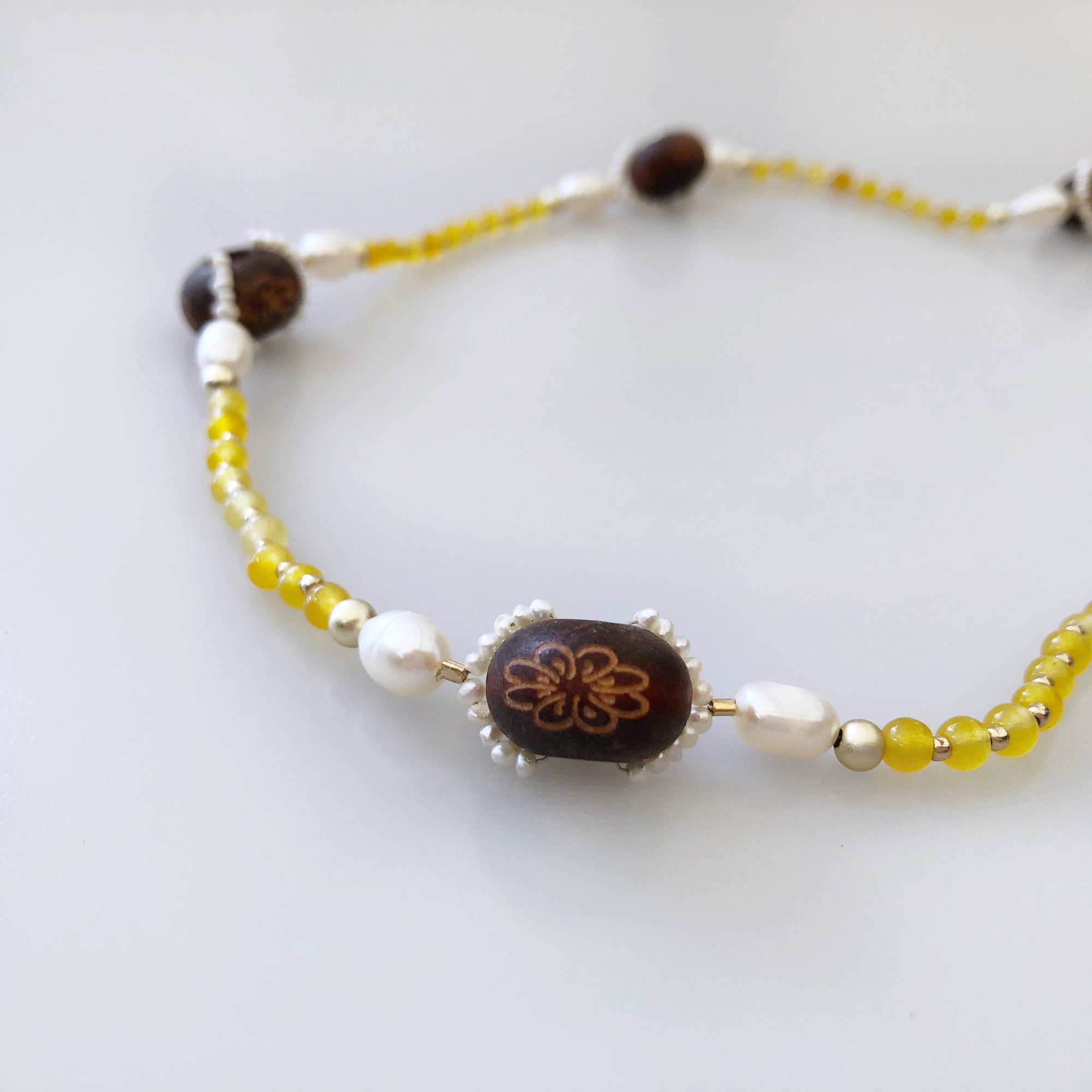 Return to Origin Yellow Jade Beaded Necklace