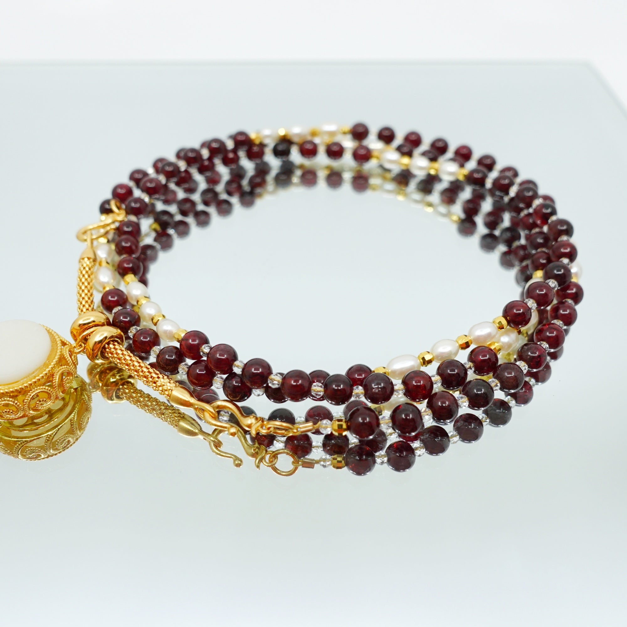 Return to Origin 4mm Garnet Necklace Set - Yun Boutique