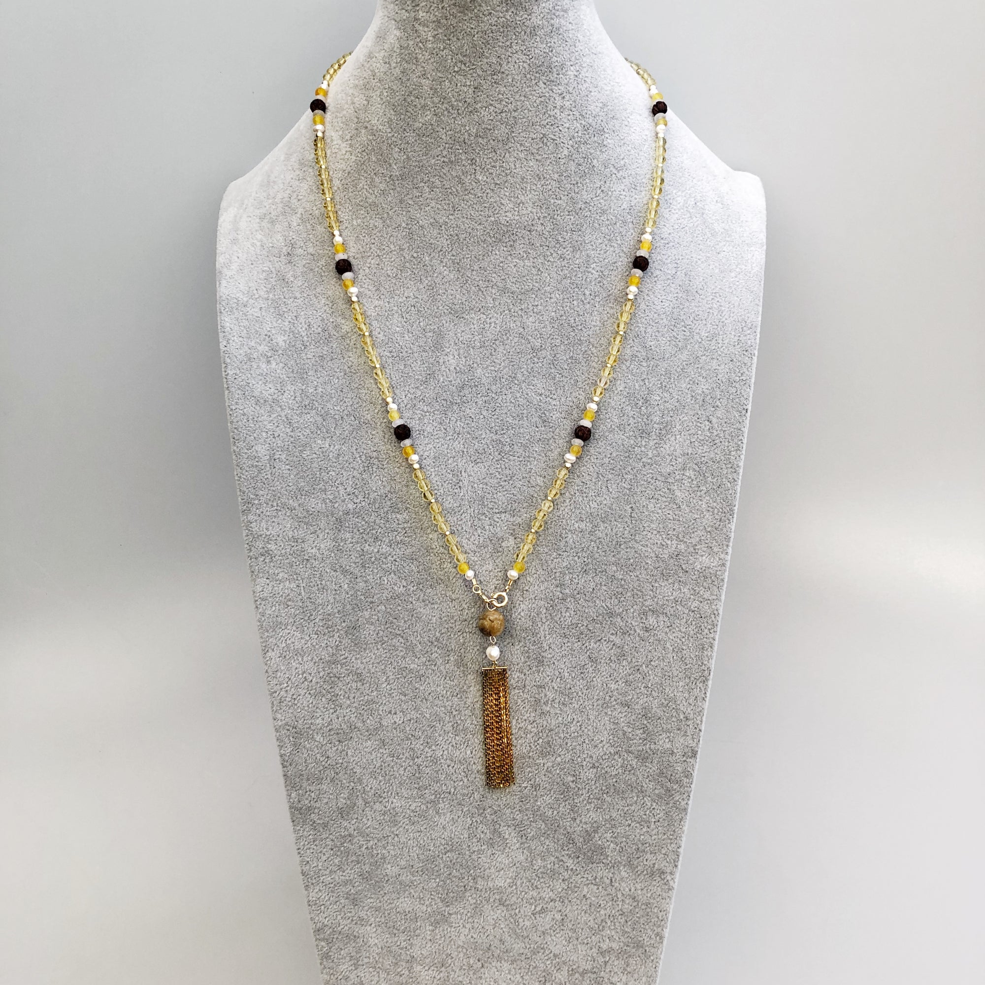 Multi-style Yellow Crystal Lariat Necklace Set - Yun Boutique