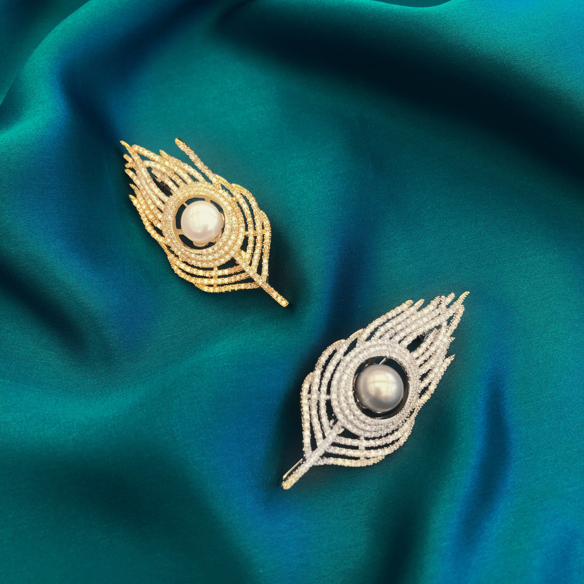 Gold Plated Phoenix Zircon Brooch Pendant