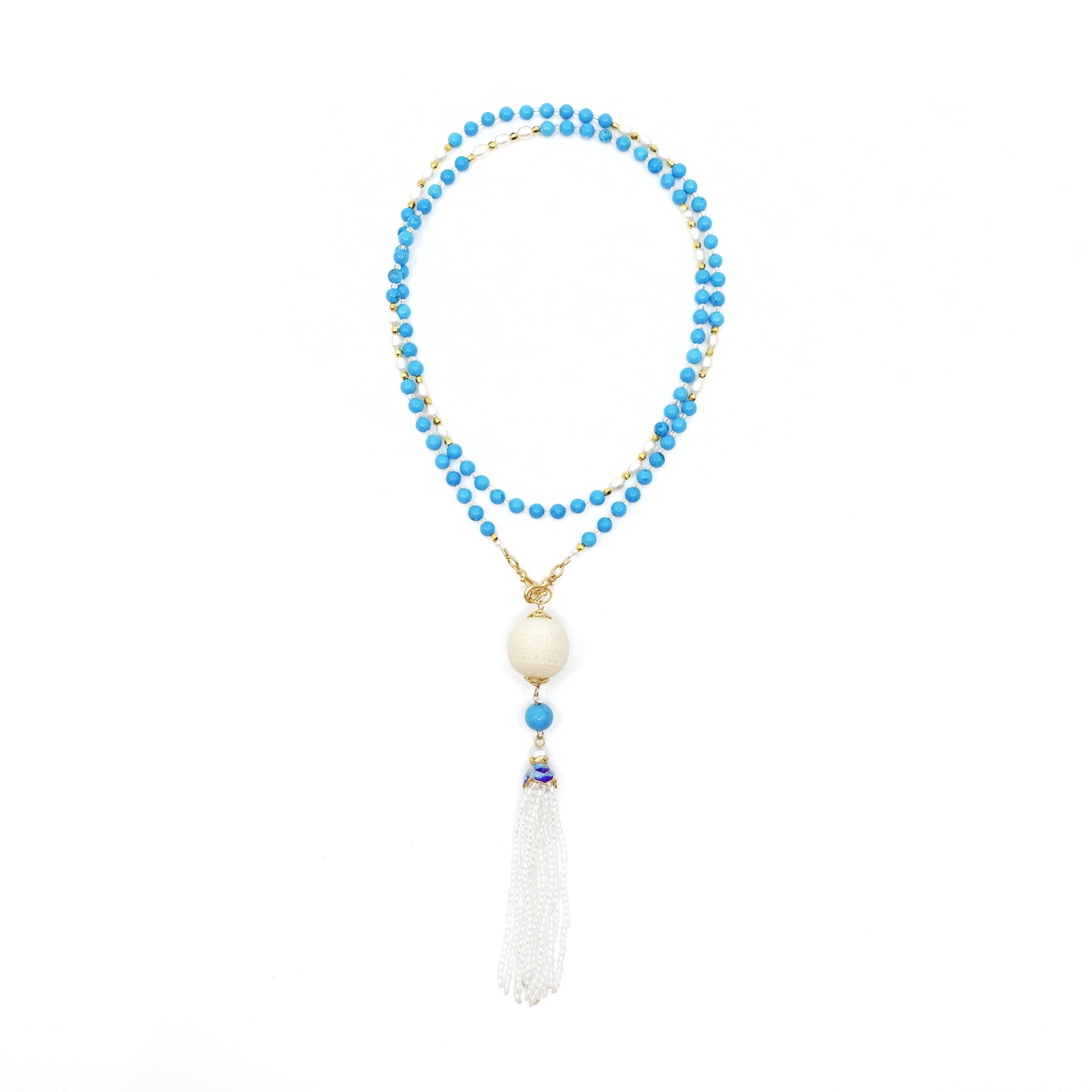 Return to Origin 4mm Turquoise Howlite Necklace Set - Yun Boutique