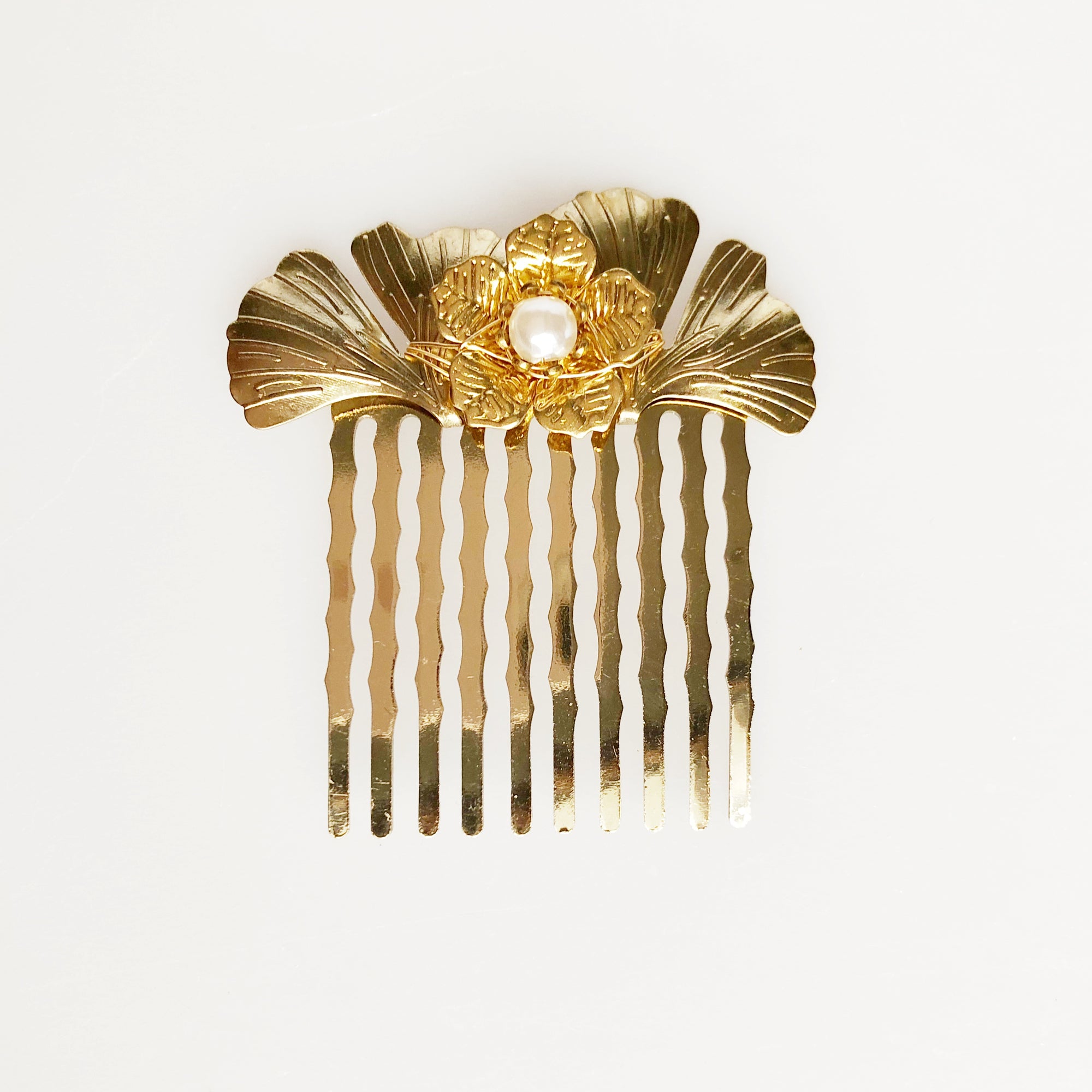 Gold Ginkgo Hair Comb - Yun Boutique