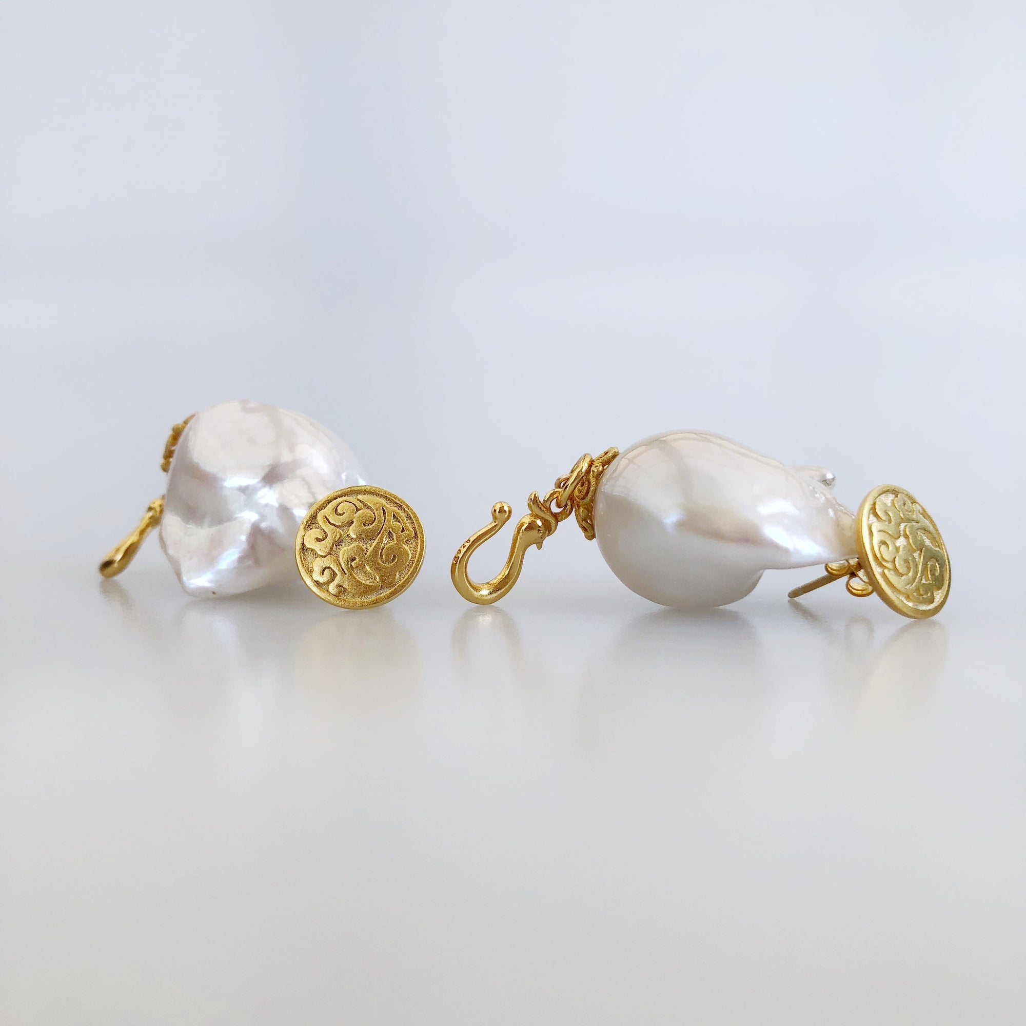 Large Baroque Pearl Earrings