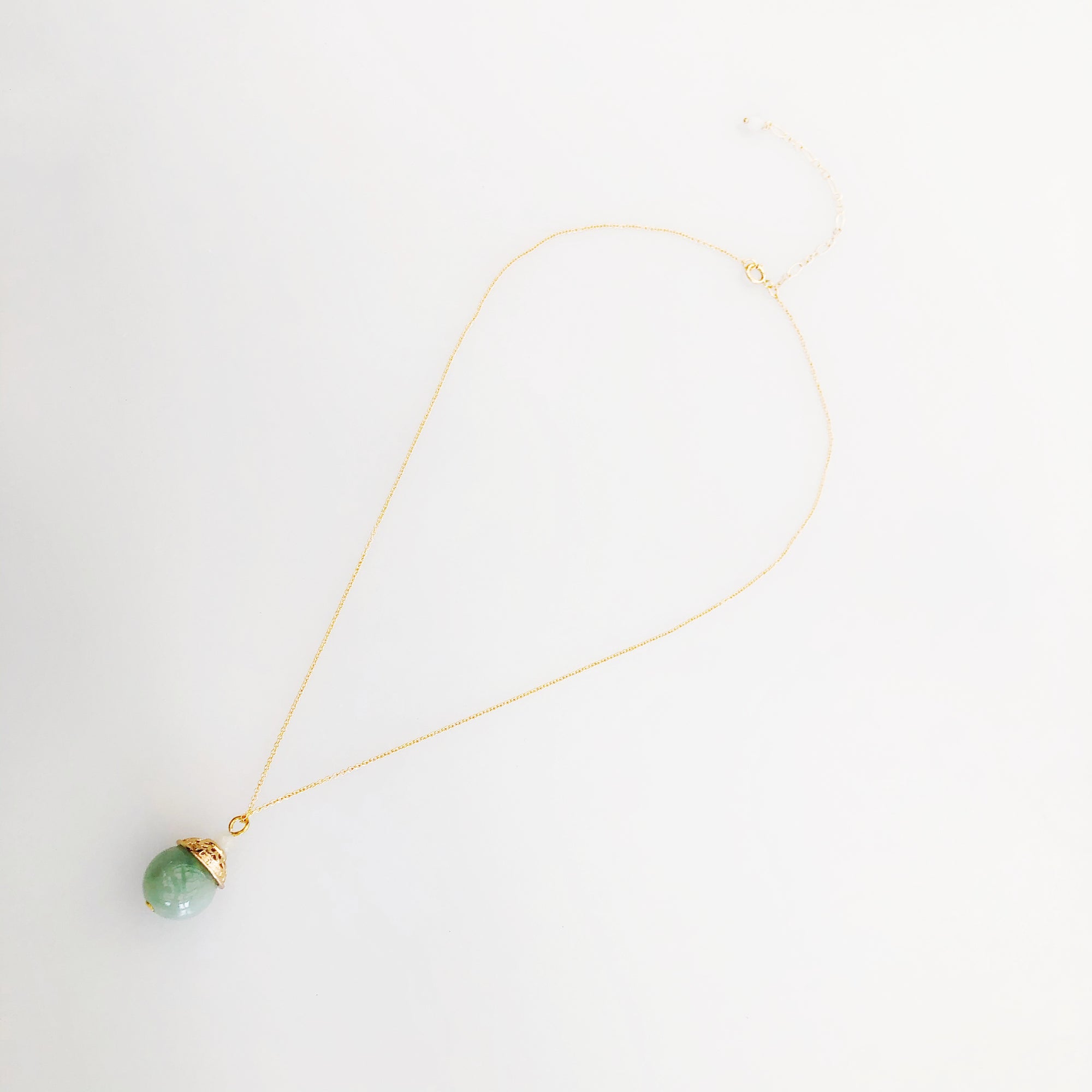 Gold Mint Jadeite Necklace