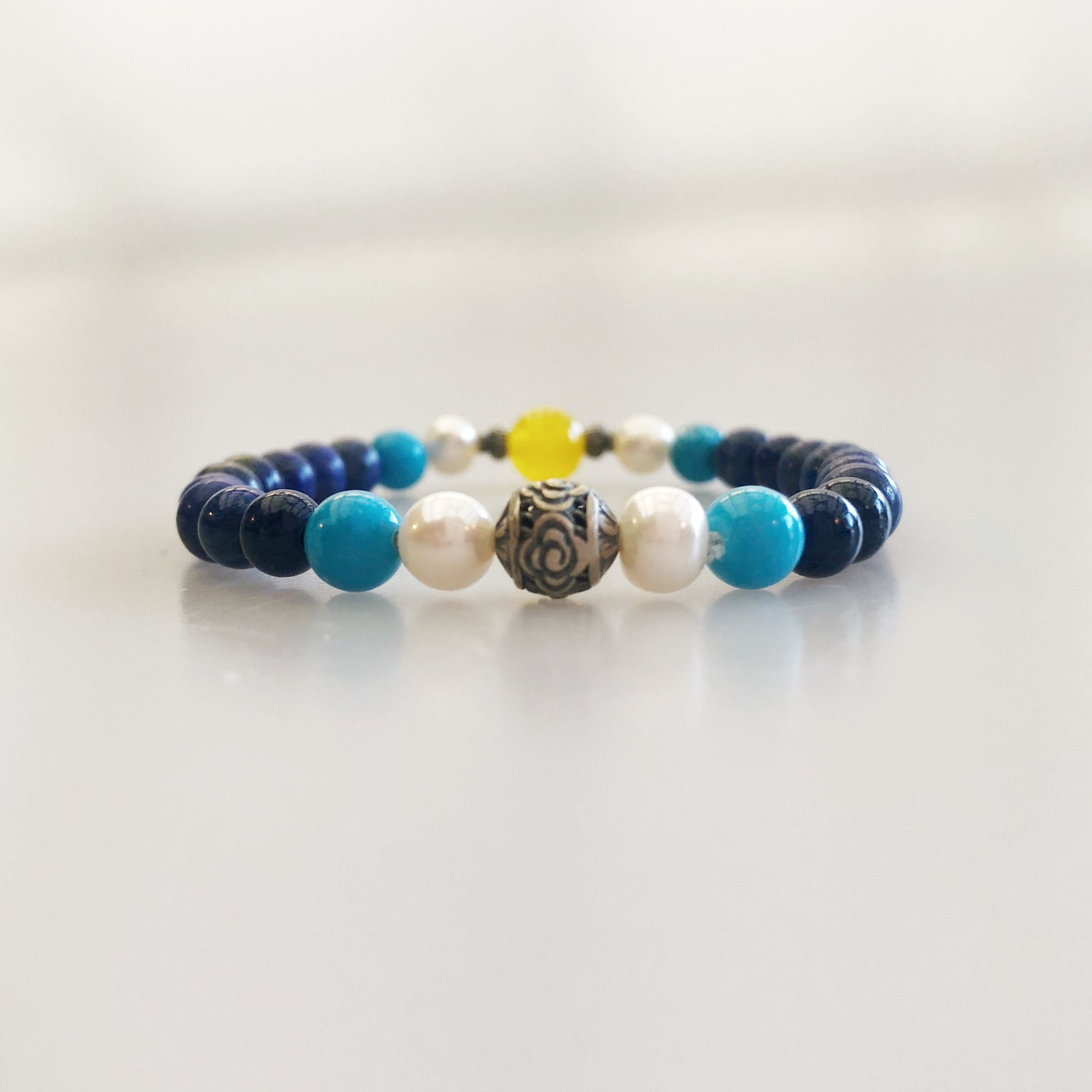 Yun Boutique Reunion Beaded Lapis Bracelet