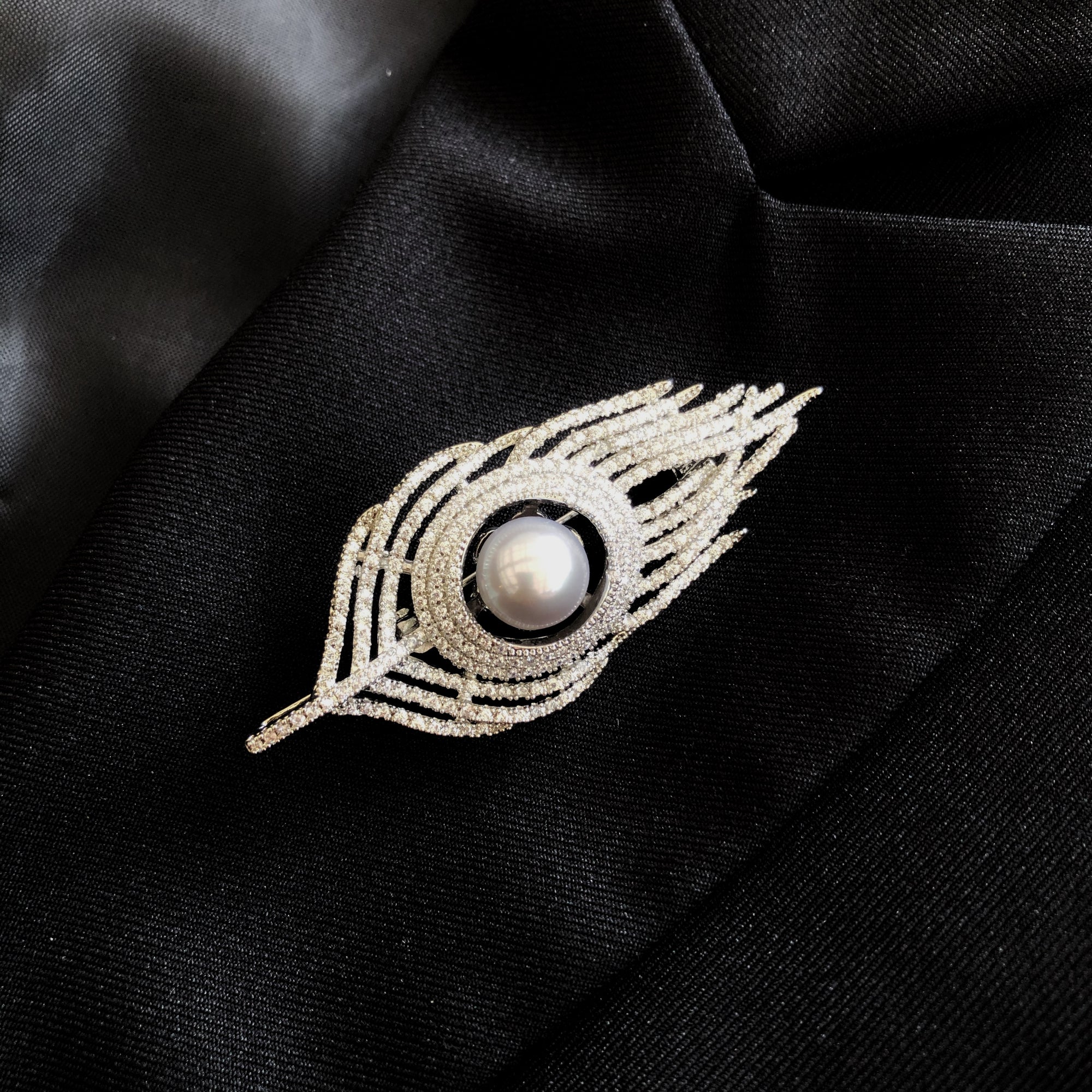 Silver Plated Phoenix Zircon Brooch Pendant