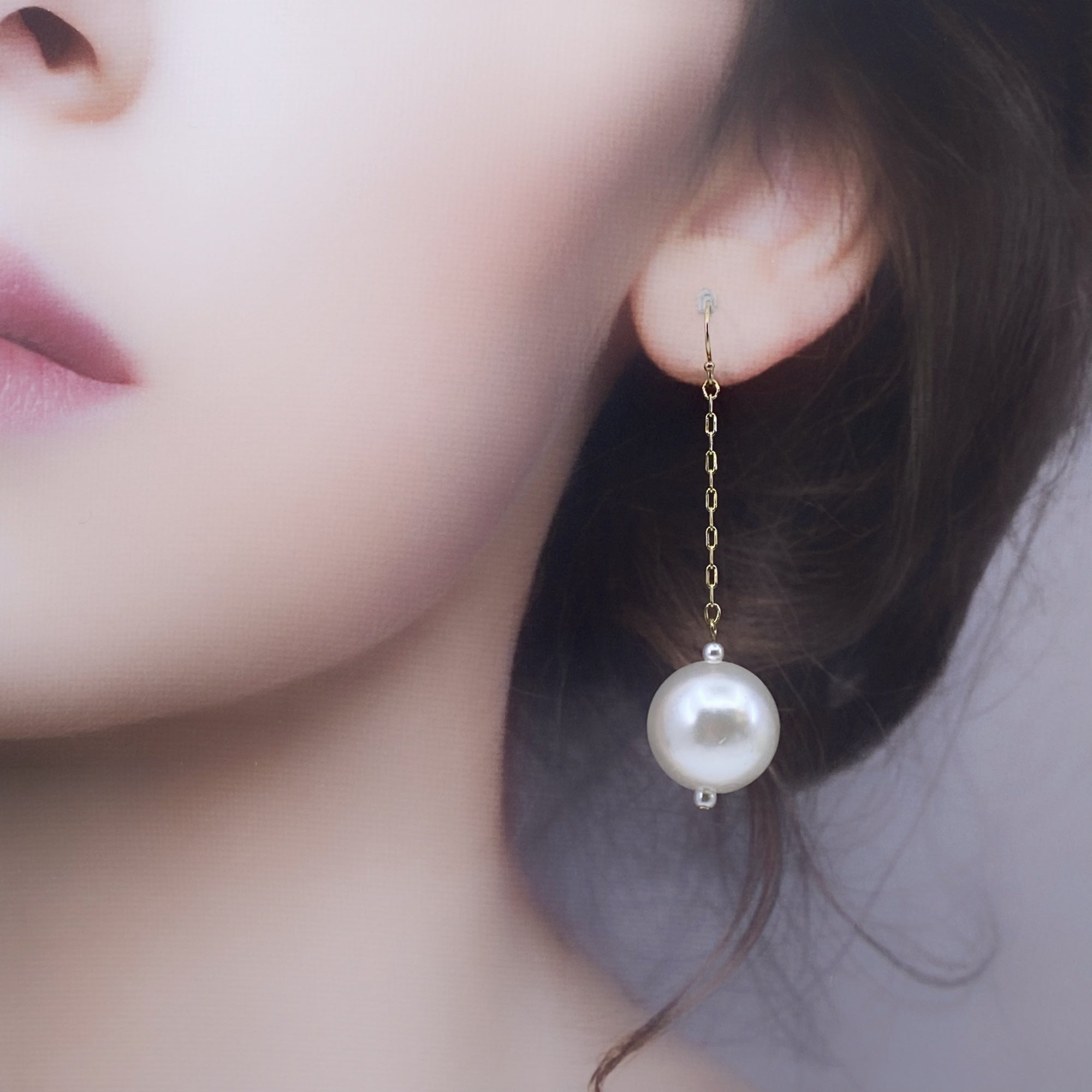 Yun Boutique Large Pearl Dangle Earrings