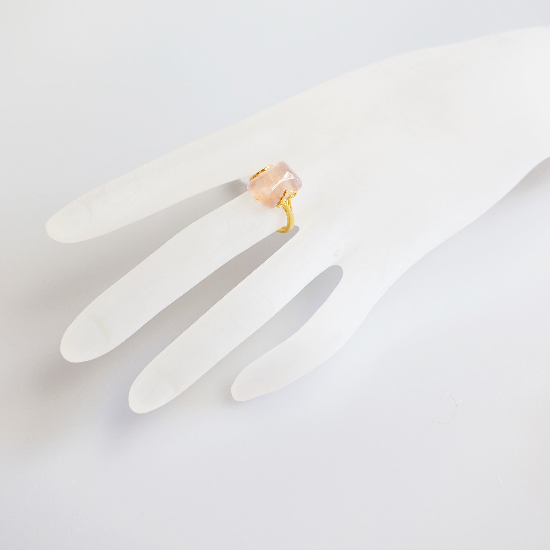 Handmade Ring, Rose Quartz Ring, Gemstone ring, Crystal Ring, Gold Ring, Quartz Ring, Rectangle Ring, Cocktail Ring, Gem Rings, Gemstone rings for women, Boutique Ring, Asian Ring, Women's gold rings, Sterling Silver Ring, Yun Boutique Ring