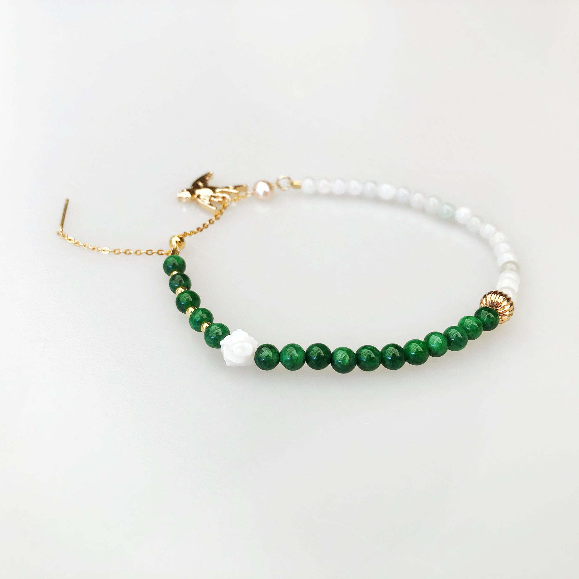 Bird and Flower Jadeite Bracelet - Yun Boutique