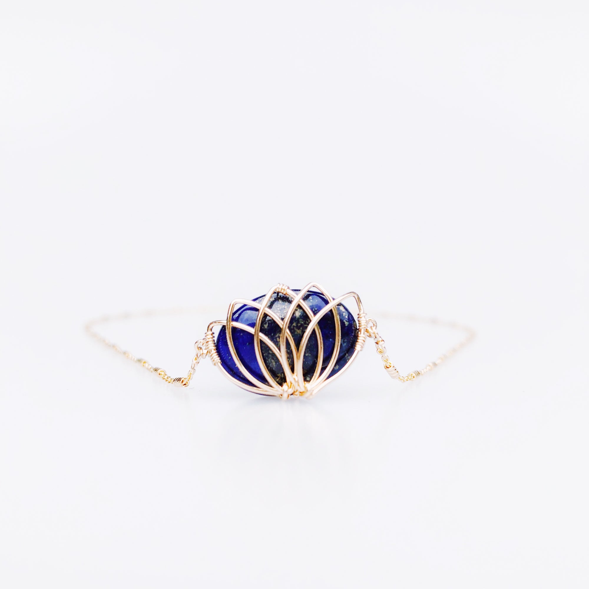 Serene Lotus Lapis Necklace