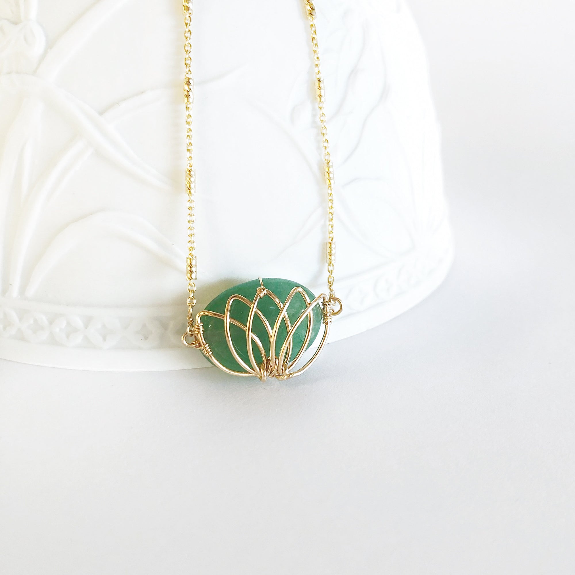 Serene Lotus Aventurine Necklace 