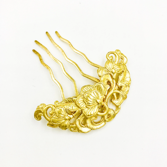 Tree Peony Hair Comb Gold - Yun Boutique