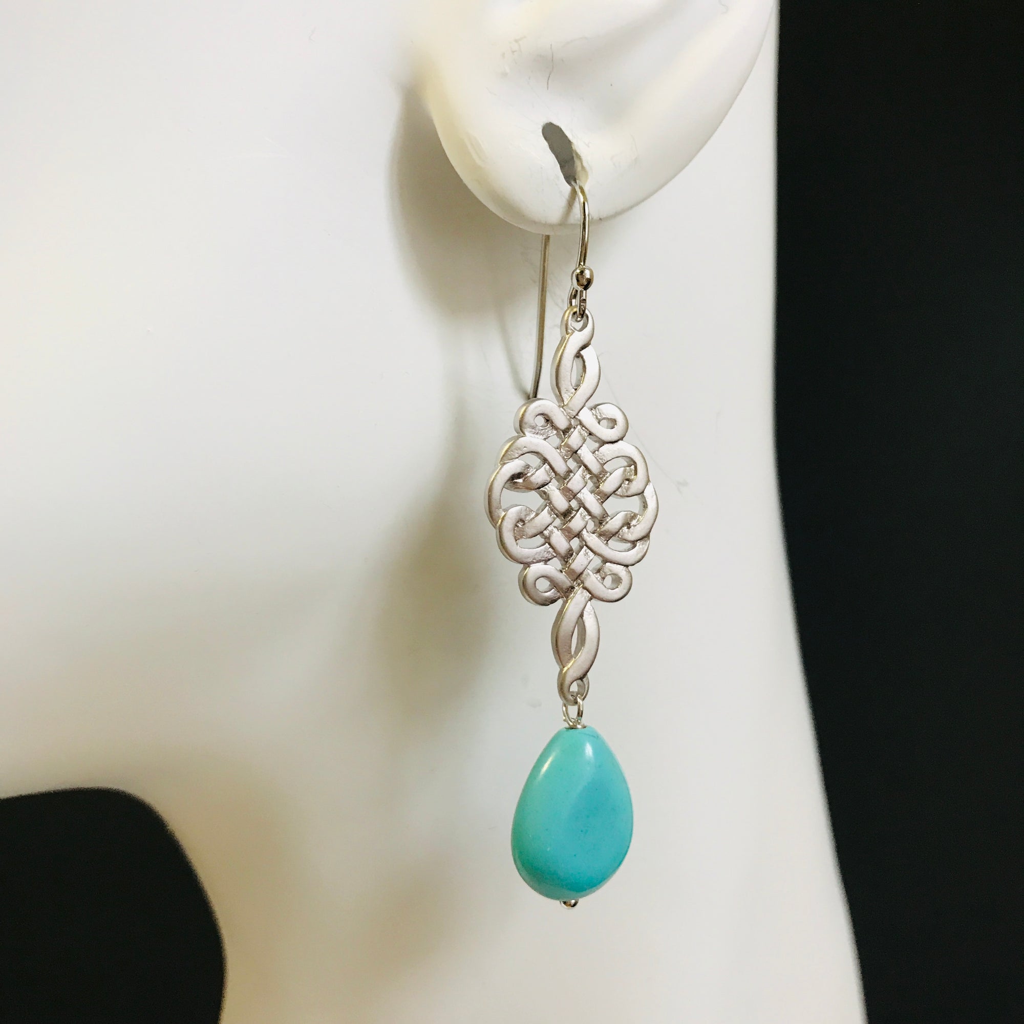 Chinese Knot Turquoise Earrings