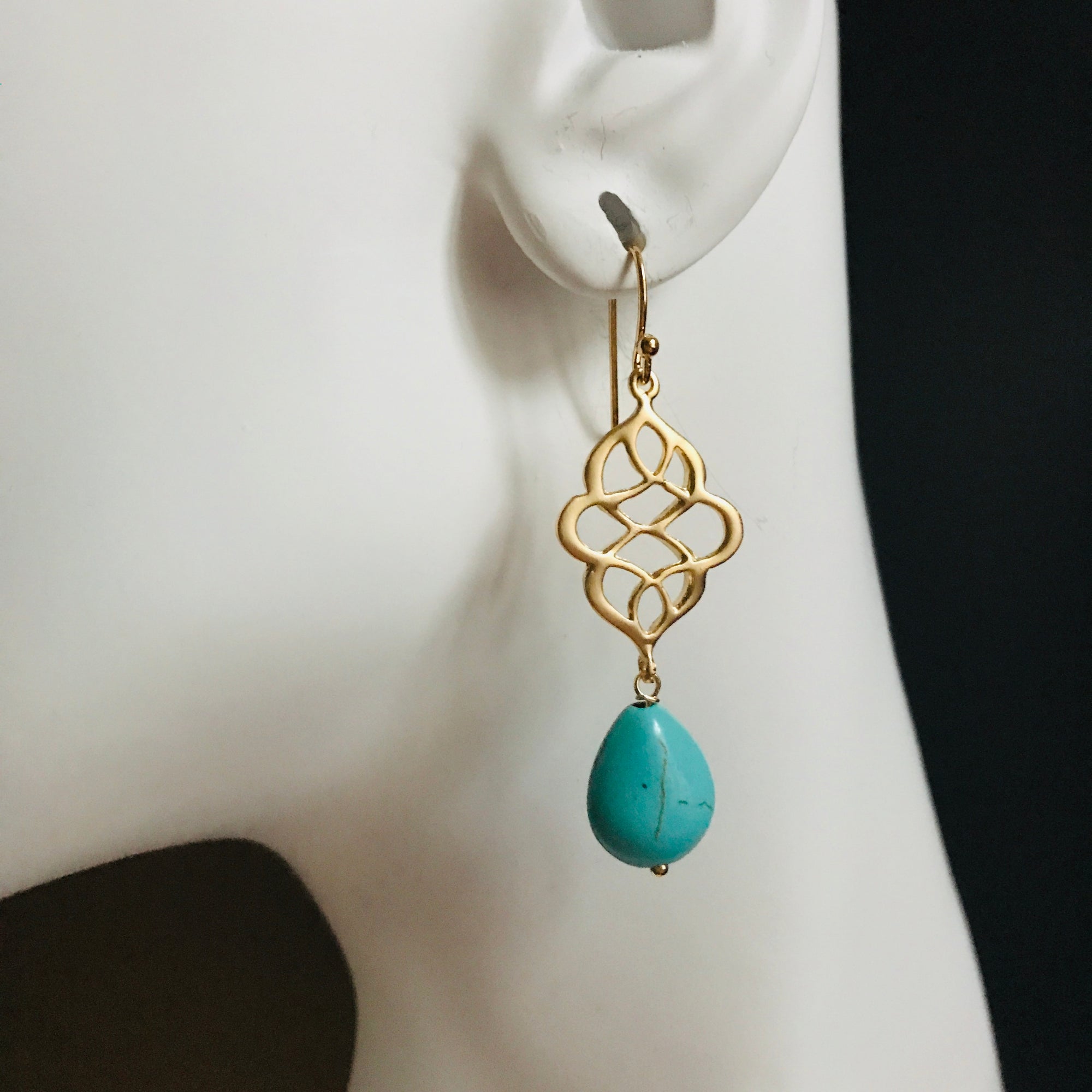 Chinese Knot Turquoise Earrings