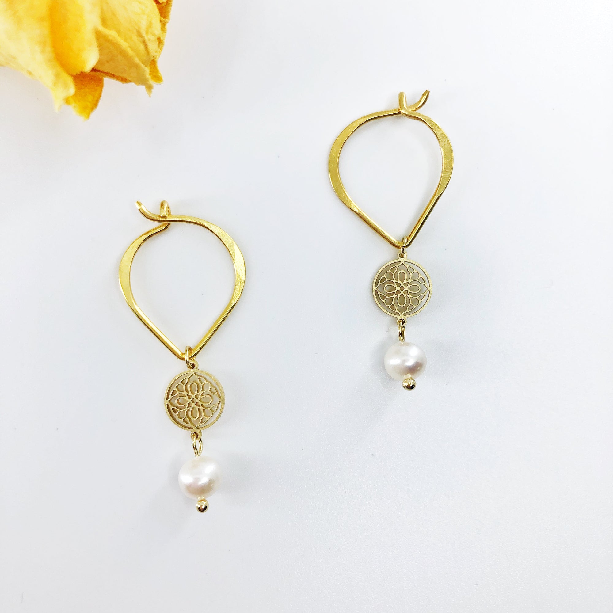 Auspicious Origin Lotus Hook Earrings