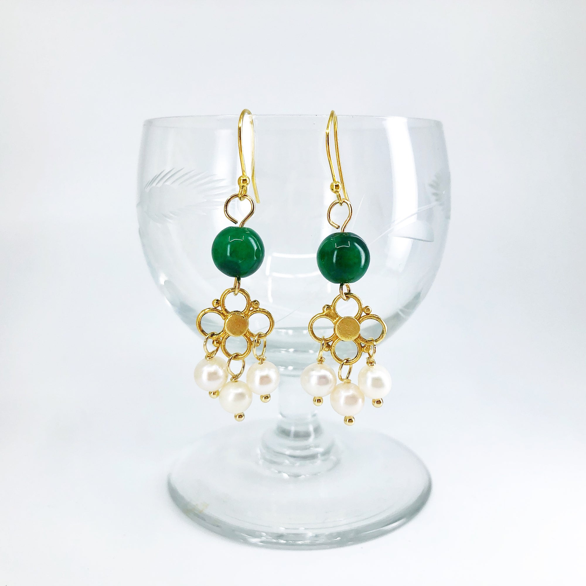 Seeds of Heaven Jade and Pearl Earrings - Yun Boutique