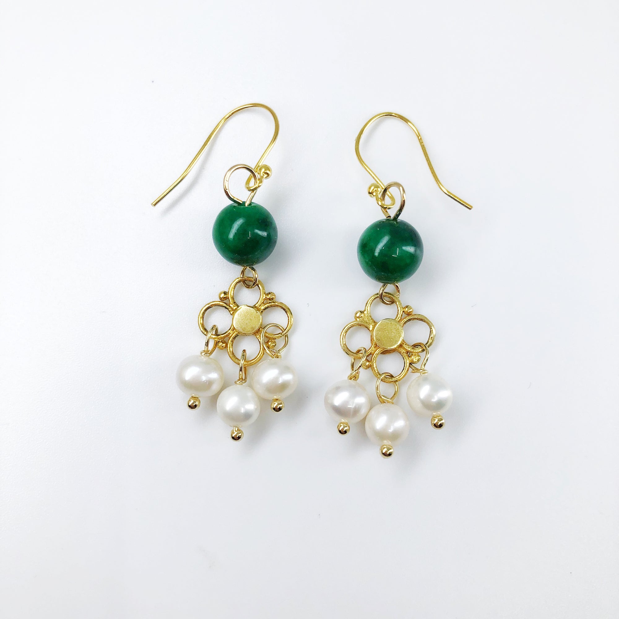 Jade and Pearl Earrings