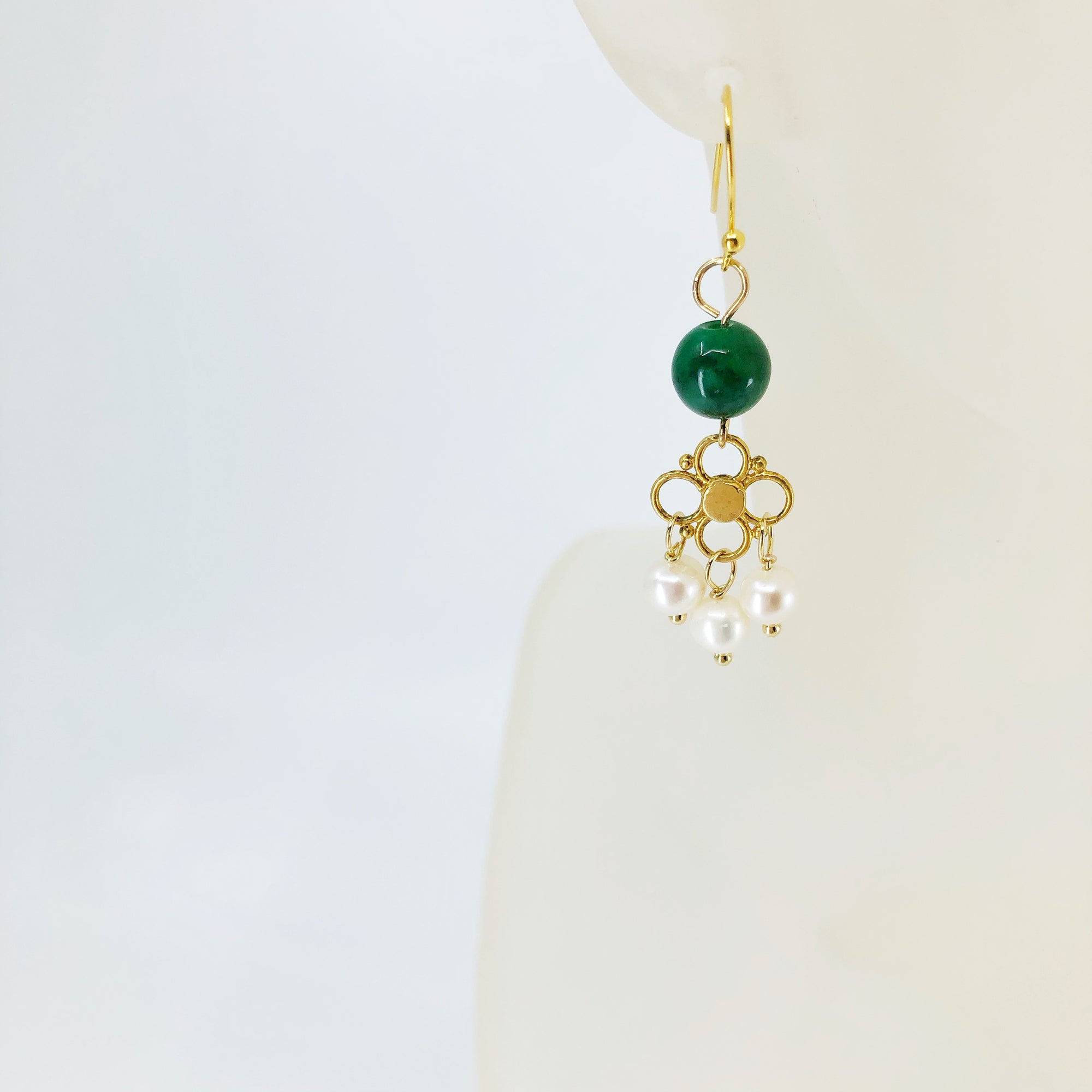 Jade and Pearl Earrings